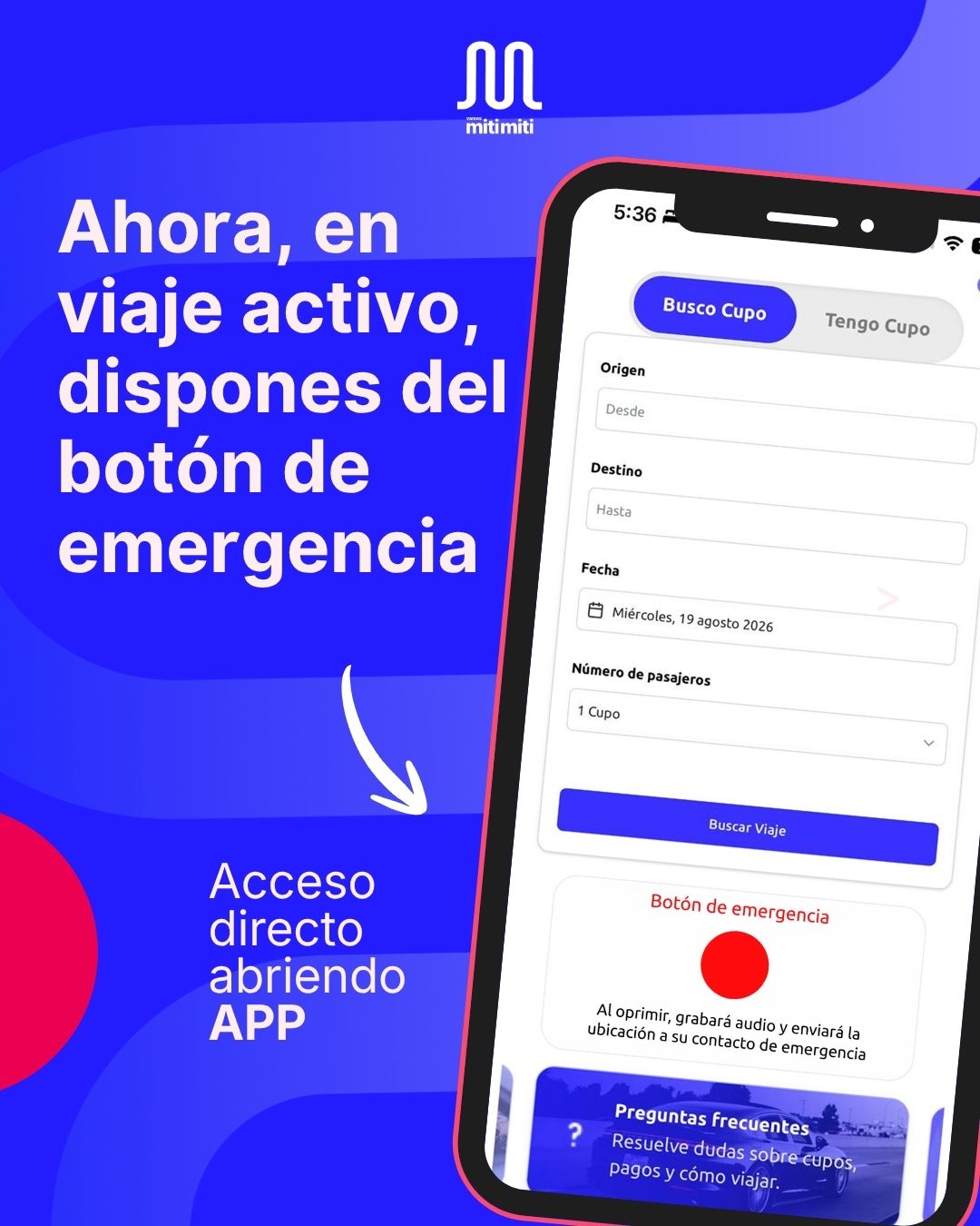 Pasajeros en viaje compartido con Vamos Miti Miti
